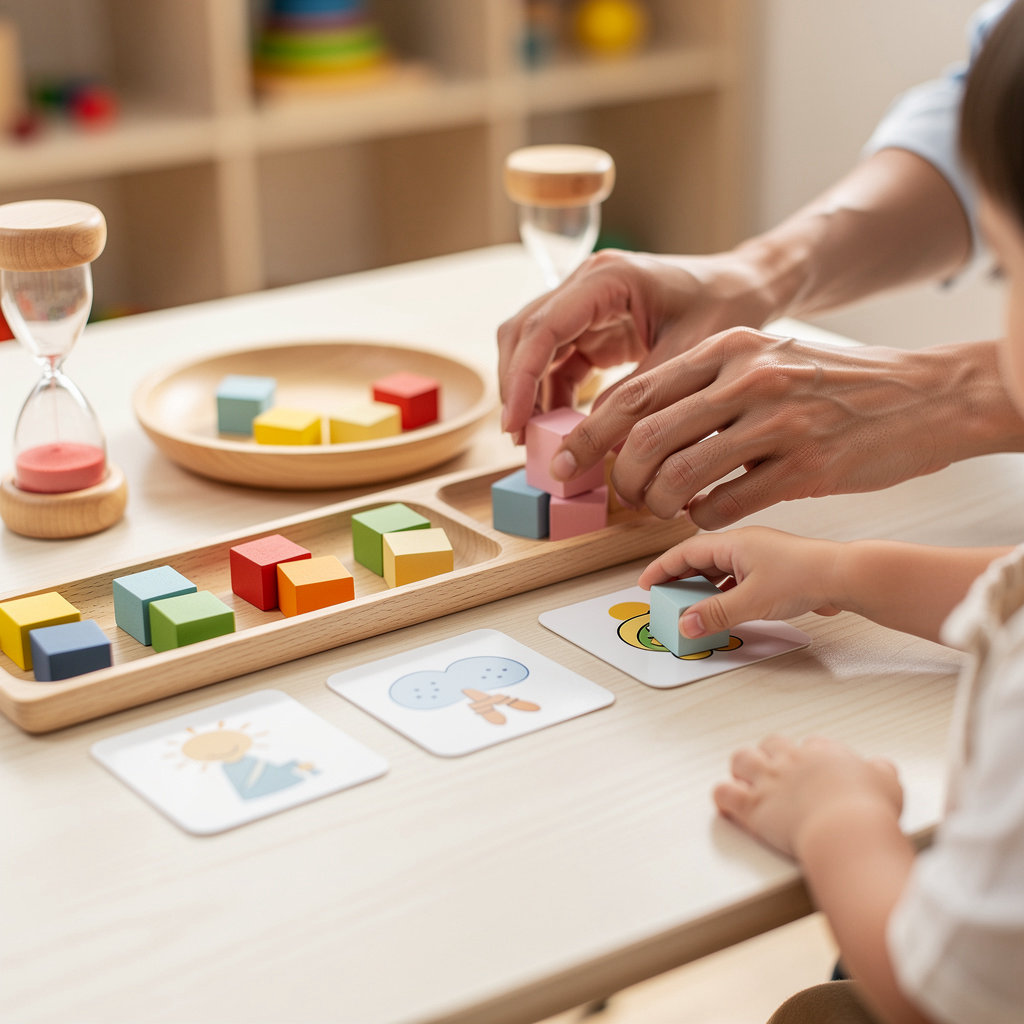 Children engaged in structured play activities at Cuties Learn N Play Family Childcare in University City, San Diego